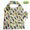 Stock Nuevo Bolso de Compras Plegable de Poliéster Bolso de Compras Creativo Conveniente Ligero Ecológico Bolso de Almacenamiento Portátil Estampado