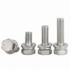 Parafuso Combinado de Cabeça Sextavada de Aço Inoxidável 304/201 Três Peças Arruela de Pressão Plana 4M5M6M8M10
