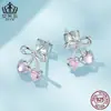 Pendientes Pequeños Frescos Rosas de Cereza Aifulu Joyería de Plata de Ley S925 Pendientes Joyería para Mujer Pendientes Versátiles Venta al por Mayor