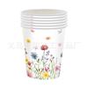 Novo Conjunto Tema Festa de Flores Aniversário Copo de Papel Descartável Bandeja de Papel Decoração de Flores Silvestres para Festa