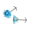 Brincos de Tarraxa Ins Coreanos e Japoneses Simples Versáteis Novos Zircônia AAA Studs Labret Design de Moda Pequenas Joias Venda Direta da Fábrica