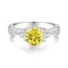 Anillo de Plata Pura S925 Estilo Lujo Ligero Versátil Minimalista Diseño de Nicho Forma de Flor Diamante Moissanita Multicolor Venta al por Mayor