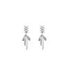 Aretes de lazo dulce de plata S925, aretes elegantes de estilo frío de alta gama, accesorios de diseño de dos piezas