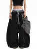 Directamente del fabricante: Pantalones Casuales a Cuadros con Solapa Estilo High Street Americano para Hombre, Nuevo Estilo de Verano, Corte Holgado, Doble Cintura, Dobladillo Curvo, Estilo Ins