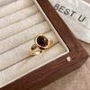 Anillo de apertura con piedra de ojo de tigre para mujer, diseño de nicho de alta gama, anillo de dedo de moda, anillo retro único para hombre