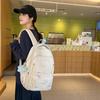 Mochila Transfronteiriça Nova de Grande Capacidade para Meninas Estilo Coreano Mochila Monocromática de Alto Nível para Estudantes Universitárias