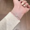 Pulseira Versátil de Prata de Lei S925 com Bola de Zircônia Cintilante Joias de Nicho Elegantes Pulseira Simples de Diamantes Pequenos Acessórios de Moda