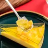 Cuchara Cuadrada de Acero Inoxidable, Taza Creativa, Cucharita Pequeña para Hielo de Mango Largo, Cuchara para Revolver Café, Cuchara de Regalo, Cuchara de Mesa, Cuchara para Postre