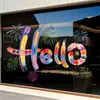 Hello2027 Pegatinas Electrostáticas para Puerta de Cristal de Ventana de Año Nuevo con Letras de Colores Pegatinas de Ventana para Decoración de Centros Comerciales y Tiendas