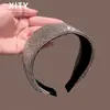 Diadema de borde ancho con diamantes completos de temperamento coreano para mujer, tocado de moda de alta gama, pinza para el pelo, nueva diadema de lujo ligero para lavado de cara de celebridad de internet