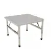 Mesa Dobrável de Aço Inoxidável, Mesa de Jantar Espessa, Mesa de Churrasco, Mesa Portátil para Comer, Barraca de Feira Noturna, Formato Quadrado e Retangular