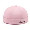 Sombrero de verano para hombre sombrero de melón de cuero sombrero principal de piso sombrero coreano de calle hipster hip hop sombrero sin ala yuppie moda sombrero de piso
