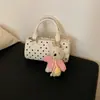 Bolsa Transversal de Ombro Único com Bolinhas Doce e Fofa Estilo Coreano para Mulheres, Bolsa de Mão Fashion e Exquisita, Bolsa Almofada para o Dia a Dia