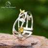 Anillo Anillo Anillo Pulsera Hermosa Estilo Nacional Flor Entrelazada de Plata Esterlina 925 para Mujer Osmanthus Pastoral Caída