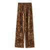 Calça Wide Leg Estilo Nacional Novo Estilo Chinês 2026 Outono Nova Veludo Solta de Cintura Alta Casual Reta Longa para Mulheres Mx006