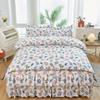 Nueva sábana y falda de cama de estilo princesa coreana con borde de encaje, conjunto de cuatro piezas con encaje vegetal y cachemir cepillado, conjunto de cuatro piezas estilo coreano