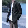 Departamento Frío Alto Sentido Chaqueta de Traje Negra para Hombre Diseño de Nicho Traje Británico Yuppie para Hombre Yuppie Guapo Traje Casual