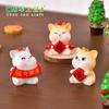 Adornos festivos de gato de Año Nuevo árbol de la fortuna micro paisaje bonsái decoración de escritorio accesorios de bola de cristal artesanías de resina