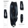 Jeans de Pierna Ancha Talla Plus para Mujer, Estilo Nuevo, Cintura Alta, Favorecedores para Cuerpo Tipo Pera, Pantalones Sueltos de Pierna Recta