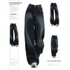 Jeans Wide Leg Plus Size para Mulheres Calças Novas Tendência Figura Pera Cintura Alta Emagrecimento Soltas Retas