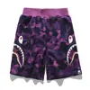 Marca Tendência Transfronteiriça Verão 2024 Camuflado Estampa 3D Cabeça de Tubarão Série Shorts Casuais de Praia Masculino e Feminino