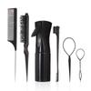 Herramientas de peluquería transfronteriza peine de tres filas para el cabello cepillo para cejas juego de seis piezas resaltes peine de cola puntiaguda peine de peinado para peluquería botella de spray al por mayor