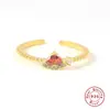 Anel de fruta de diamante compacto mini em prata de lei S925 Europa e Estados Unidos venda quente moda criativa INS anel personalizado anel anel