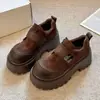 Mocasines de plataforma estilo retro, con efecto desgastado de color, suela gruesa, para mujer, nueva colección primavera 2026, con correas de velcro, realzan la altura, efecto adelgazante, suela suave y cómodos