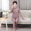 Terno quente de veludo estampado plus size para meia-idade e idosos, feminino, gola alta, solto, forrado com fleece para outono e inverno, roupa de mãe, atacado