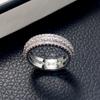 Anillo Elle Mosha Anillo Exagerado Unisex Chapado en Oro Blanco Cobre Joyería de Zirconias