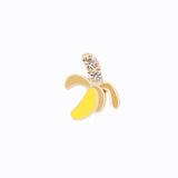 Pin de cuello divertido de nueva venta caliente europeo y americano broche de plátano de diamantes accesorios para traje de camisa joyería al por mayor de comercio exterior