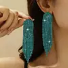 AliExpress Amazon Super Flash Geometry Strass Brincos Longos de Borla Europeu e Americano Brincos de Banquete Exagerados