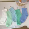 Calcetines Finos de Primavera y Verano para Niños y Niñas, Calcetines para Bebé con Rayas Verticales, Calcetines de Colores Vivos, Calcetines de Algodón de Colores Caramelo con Borde Enrollado