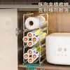 Suporte de Armazenamento para Filme Plástico Organizador Empilhável em Camadas para Armário de Cozinha Armários Profundos Porta-Rolos de Papel Toalha Descartável