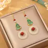 Nuevos Ganchos para Orejas de Esmalte Pintado Estilo Chino, Gama Alta, Ligeros y Lujosos, Pendientes Largos, Pendientes de Moda Elegantes y Versátiles