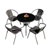 Tienda de Té con Leche en Patio Exterior Casa de Huéspedes en la Playa Juego de Mesa y Sillas Impermeable Protector Solar Anticorrosión Combinación Simple Casual Mesa y Sillas