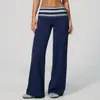 Pantalones deportivos de punto transfronterizos con patchwork de lunares retro, cintura plegable, pantalones de yoga para fitness, levantamiento de glúteos y control de abdomen 4549