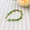 Pulsera de jade malayo al por mayor, pulsera de jade malayo verde esmeralda incrustada, pulsera de jade de moda para mujer