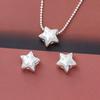Plata de Ley S925 Mano de Obra Fina Brillantes Abalorios Espaciadores de Estrella de Cinco Puntas Incrustados con Diamantes Accesorios de Estrella de Plata Accesorios para Pulseras de Cristal con Cuentas DIY