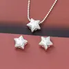 Plata Esterlina S925 Seiko Brillante Diamante Estrella de Cinco Puntas Espaciador Estrella Accesorios de Plata DIY Cuentas Cristal Accesorios para Pulsera