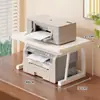 Estante de Armazenamento para Impressora Desktop Pequena Suporte de Duas Camadas Estante de Armazenamento de Escritório Camada Dupla de Bancada Camada Camada Aumentada