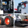 Cargadora compacta de dirección deslizante para montar, Máquina compacta de dirección deslizante multifunción con ruedas, Carretilla elevadora para carga y descarga de arena y grava en obras de construcción