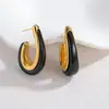 Brincos Geométricos Populares da Amazon Transfronteiriços de Aço Inoxidável Dourado 18K Leve Luxo Alto Padrão Brincos Não Desbotáveis