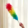  espanador de penas colorido doméstico, espanador de plástico antiestático, varredor de poeira antigo para limpeza fácil