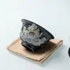 Miyan Zen Significado Loto de Tinta Puro Pintado a Mano Taza Maestra de Cerámica Taza de Presión Manual Grande para el Hogar Artesanía Taza de Degustación de Té Taza de Té Juego de Té