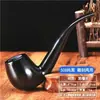 Cachimbo Feito à Mão Cachimbo de Madeira Maciça Cachimbo com Grão de Madeira de Urze Cachimbo com Filtro Estilo Antigo Retrô Bolsa para Tabaco Cachimbo Masculino Cachimbo