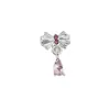 Accesorios Populares para Uñas con Borlas de Aleación y Diamantes Rosas, Colgante de Mariposa y Corazón de Plata Ultrabrillante de Lujo Ligero, Accesorios para Uñas Portátiles
