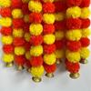 Guirlanda de Halloween Flor de Calêndula Artificial Cordão com Sinos Dia dos Mortos Mexicano Guirlanda Estilo Sudeste Asiático