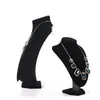 Estante para exhibir collares cuello forma humana estante para pulseras estante modelo portátil gamuza mostrador estante beige colgante de jade