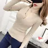 Suéter de Primavera e Outono para Mulheres, Sexy Cruzado Decote V Profundo Slim Fit Manga Longa Tricô, Top Curto com Design Único